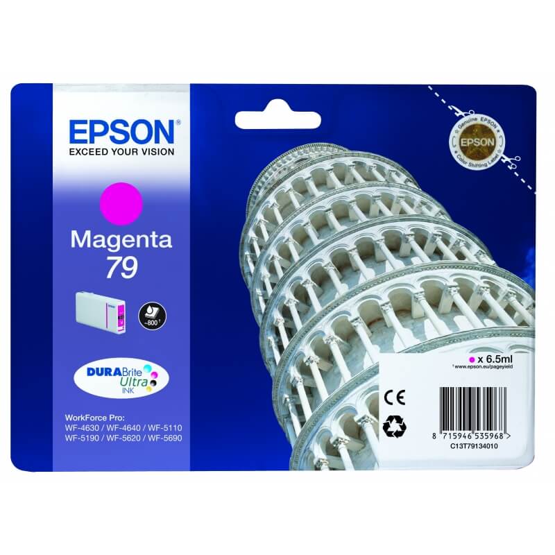 Cartouche d'encre de Marque Epson T7913 Magenta Durabrite Ultra (6.5ml/800pages) (Serie Tour de Pise)