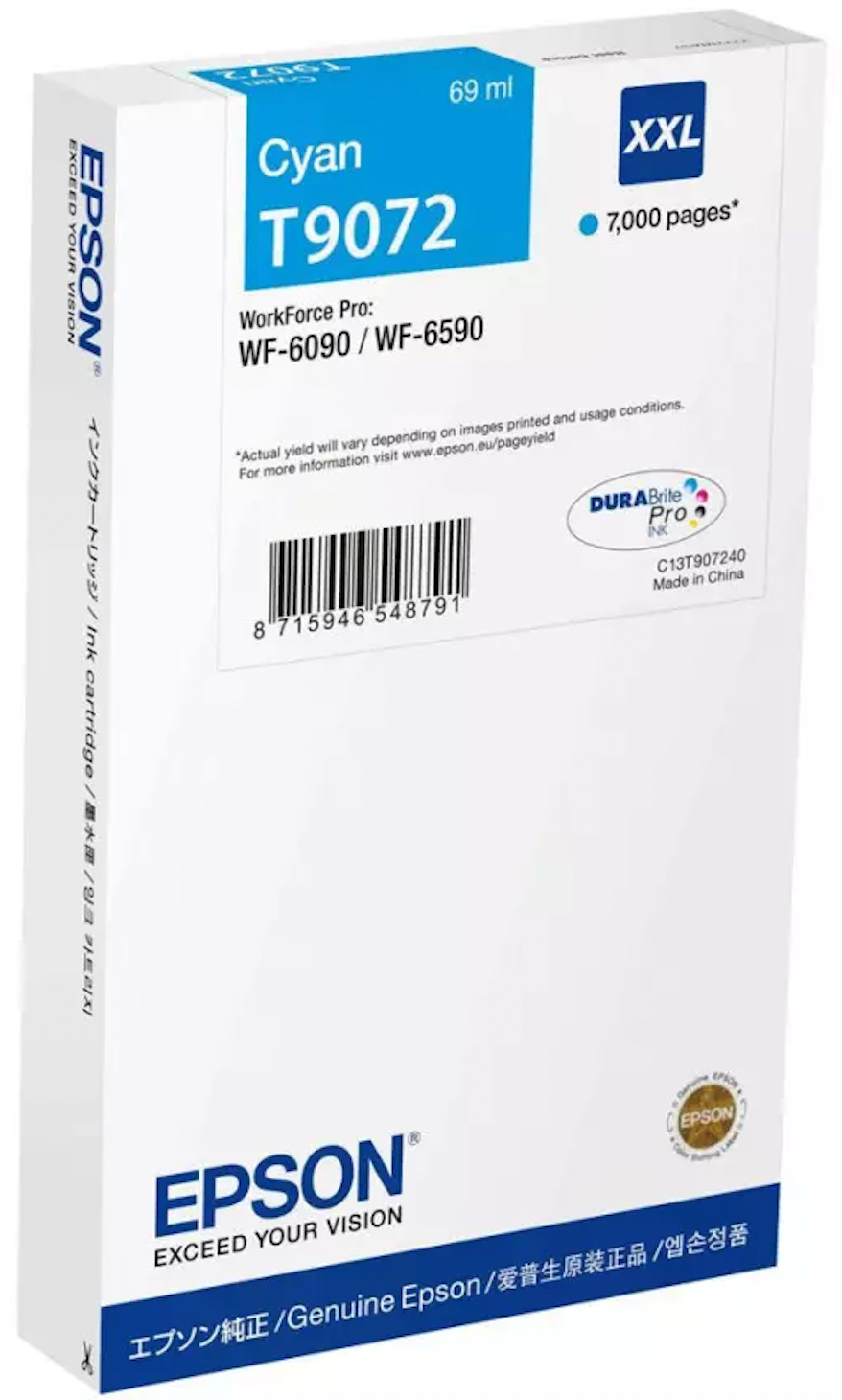 Cartouche d'encre de Marque Epson T9072 Cyan XXL (7 000 pages)