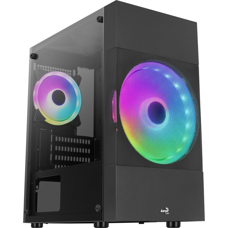 Boitier Cube Micro ATX AeroCool Atomic Lite RGB avec panneau vitré (Noir)