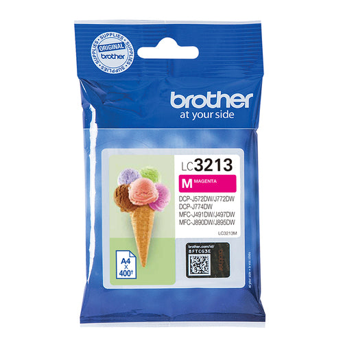 Cartouche d'encre de marque Brother LC3213M Magenta (400 pages)