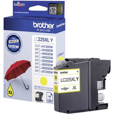 Cartouche d'encre de marque BROTHER LC 225XLY Jaune (11.8ml - 1200 pages) pour imprimante Brother DCP J4120