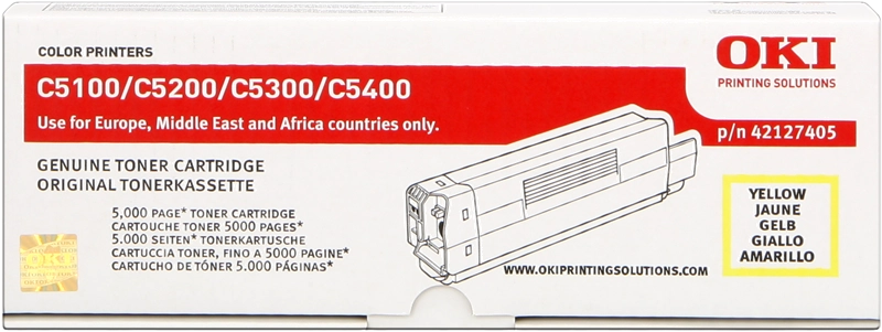 Cartouche Laser de Marque Oki 42127405 Yellow Haute Capacité (5000 pages)
