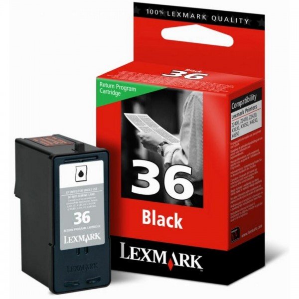 Cartouche Jet d'encre de Marque Lexmark 18C2130E (N°36) Noir (175 pages)