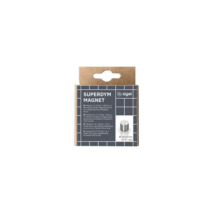 sigel Aimant néodyme cylindrique "Strong" C5, set de 10