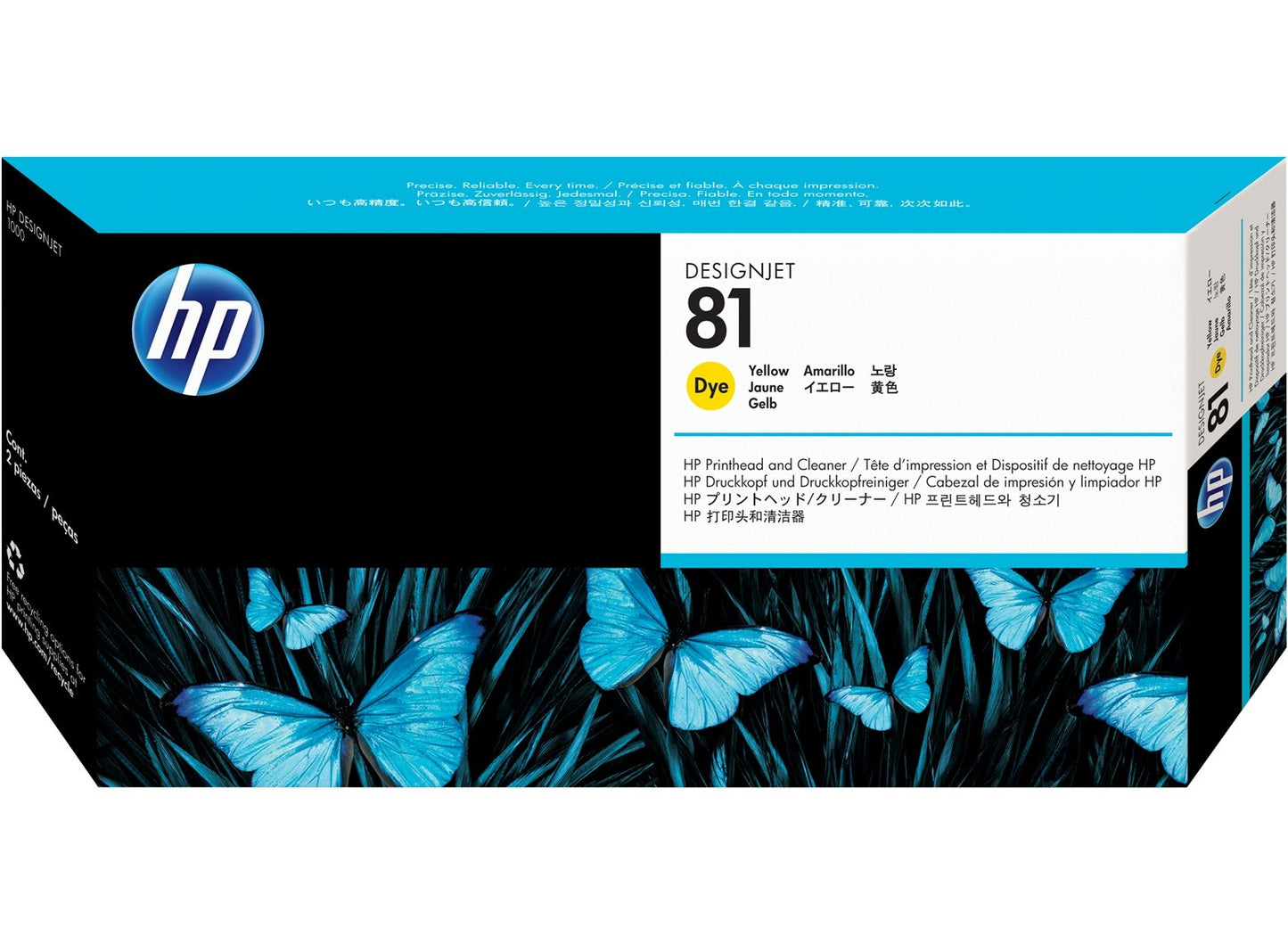 HP81 Tête d'impression de Marque No.81 C4953AE et dispositif de nettoyage Yellow 1400 copies