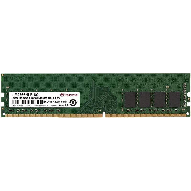 Barrette mémoire 8Go DIMM DDR4 Transcend JetRam 2666Mhz (Vert)