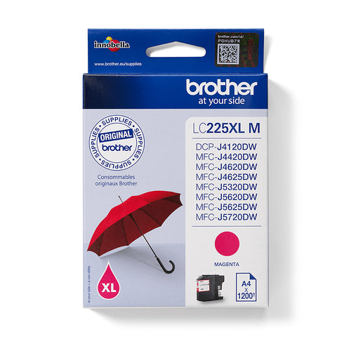 Cartouche Jet d'encre de marque BROTHER LC225XLM MAGENTA (1 200 pages)
