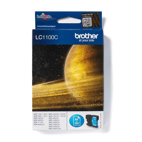 Cartouche Jet d'encre de marque BROTHER LC1100C CYAN haute capacité (750 pages) pour imprimante Brother MFC 5890