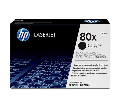 Cartouche Laser de Marque HP CF280X (HP80X) Noir Haute Capacité (6 900 copies)