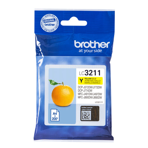 Cartouche d'encre de marque Brother LC3211Y (200 pages)