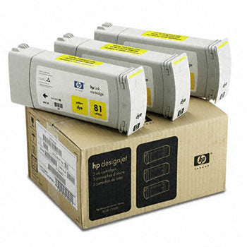 Cartouche Jet d'encre de Marque HP81 Yellow C5069AE (3 x 680ml)