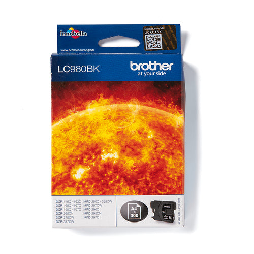 Cartouche Jet d'encre de marque Brother LC980BK NOIR (300 pages) pour imprimante Brother MFC J715