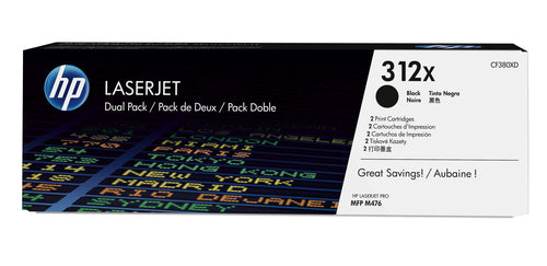 Cartouche Laser de Marque  HP CF380XD Noir Haute Capacité (2X 4400 pages)