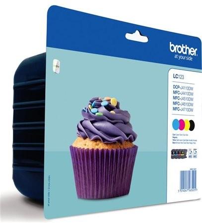 Pack de 4 Cartouches Jet d'encre de marque Brother LC123BKCMY (NOIR, CYAN, MAGENTA, JAUNE) (4x600 pages) pour imprimante Brother MFC J4510