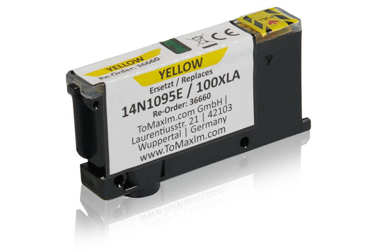 Cartouche Jet d'encre de Marque Lexmark 14N1095E Type 100XL Yellow Haute capacité (600 pages)