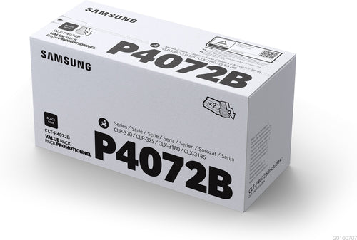 Pack de 2 Cartouches de Toner Laser de Marque Samsung CLT-P4072B/ELS Noir (2x1500 pages)