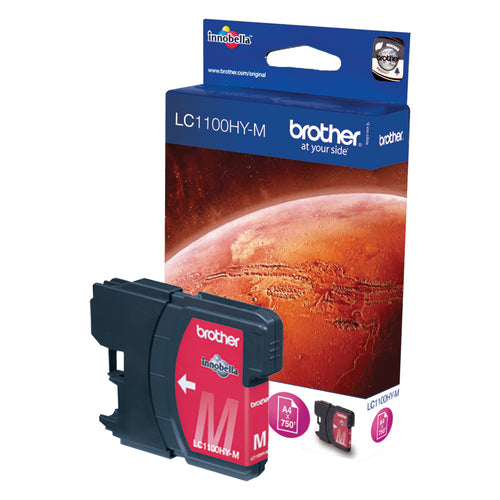 Cartouche Jet d'encre de Marque Brother LC1100HY-M MAGENTA Haute capacité (750 P) pour imprimante Brother MFC 6490