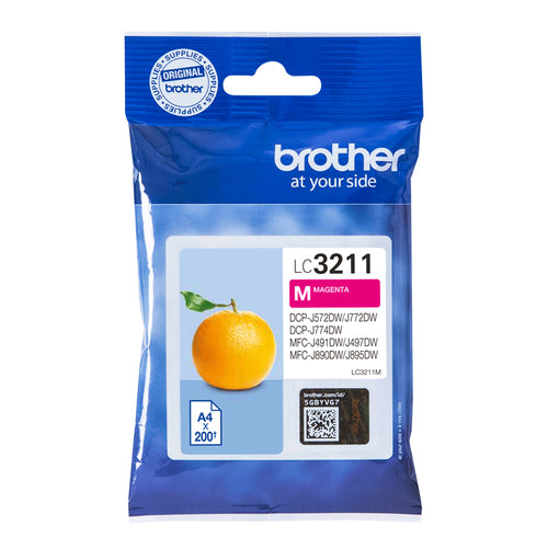 Cartouche d'encre de marque Brother LC3211M Magenta (200 pages)
