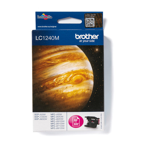 Cartouche Jet d'encre de marque BROTHER LC1240M MAGENTA (1900 pages) pour imprimante Brother MFC J825