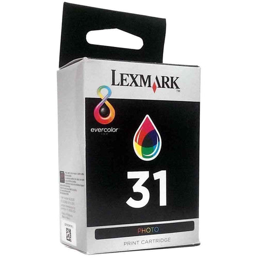 Cartouche Jet d'encre de Marque Lexmark 18C0031E N°31 Photo 3 Couleurs (Photo Noir, Cyan Clair et Magenta Clair) (135 pages)