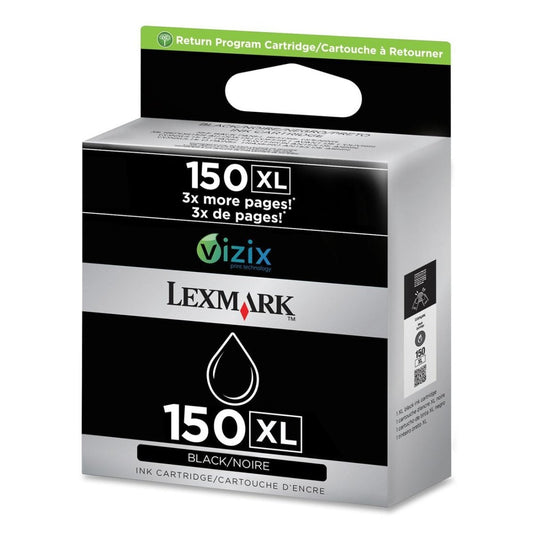 Cartouche Jet d'encre de Marque Lexmark 14N1614E N°150XL Vizix Noir Haute capacité (750 pages)