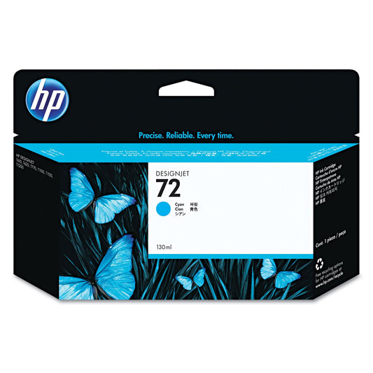 Cartouche Jet d'encre de Marque HP72 C9371AE (N°72) Cyan (avec encre Vivera) Haute Capacité (130ml)