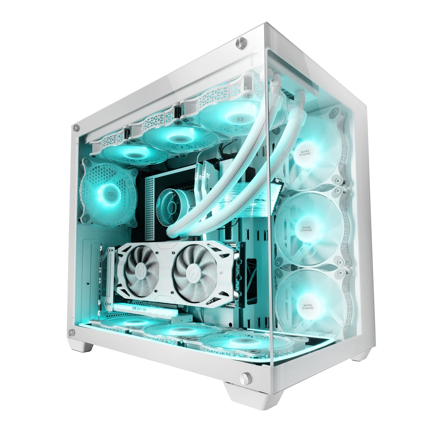 Boitier Grand Tour E-ATX Mars Gaming MCV4 avec panneaux vitrés (Blanc)
