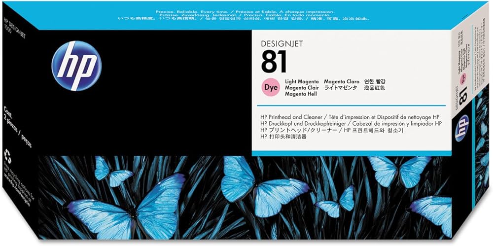 HP81 Tête d'impression de Marque No.81 C4955AE et dispositif de nettoyage light Magenta - 1400 copies