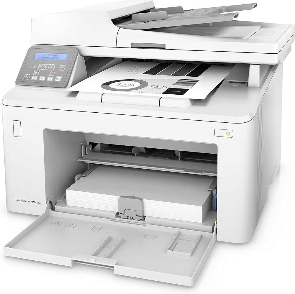 Imprimante multifonctions Noir et blanc 4/1 laser 215.9 x 355.6 mm (original) A4/Legal (support) jusqu'a 28 ppm (copie) jusqu'a 28 ppm (impression) 260 feuilles 33.6 Kbits/s - USB 2.0, LAN, Wi-Fi(n)