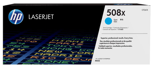 Cartouche Laser de Marque HP CF361X (HP508X) Cyan Haute Capacité 9500 copies