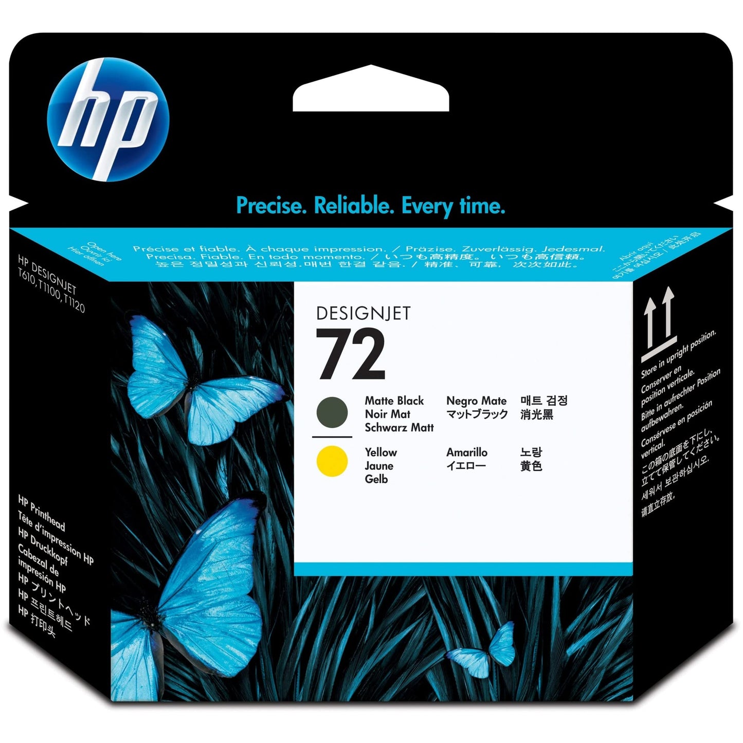 Tête d'impression Jet d'encre de Marque HP C9384AE HP72 (N°72) Noir Mat et Jaune