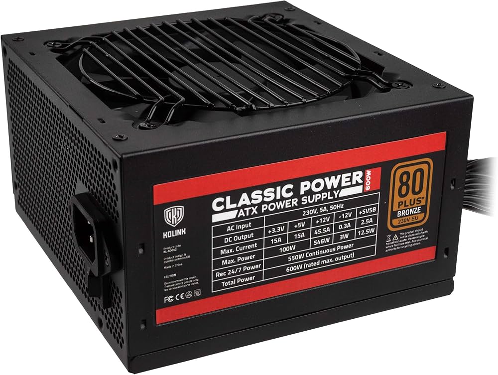 Alimentation ATX Kolink Classic Power v2 - 600W (Noir)