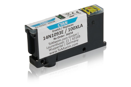Cartouche Jet d'encre de Marque Lexmark 14N1093E Type 100XL Cyan Haute capacité (600 pages)