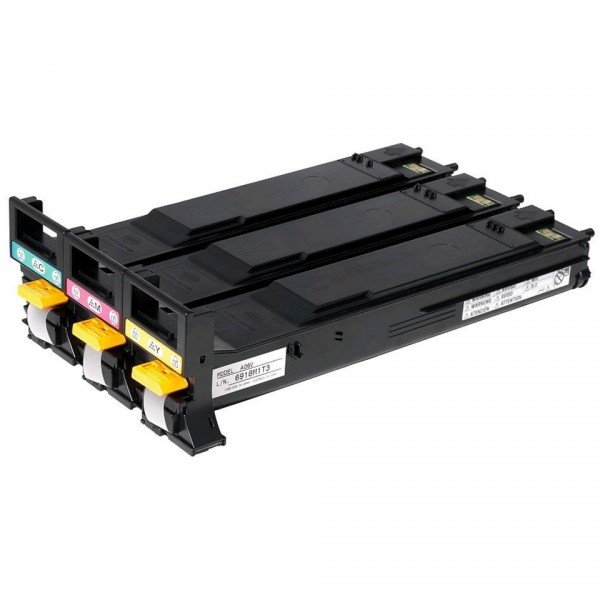 Kit Cartouche Laser de Marque pour Konica Minolta A06VJ53 (Cyan, Magenta, Yellow) Haute Capacité (12 000 pages)