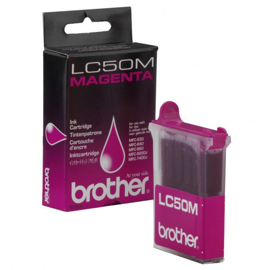 Cartouche Jet d'encre de marque BROTHER LC50M MAGENTA (410 pages) pour imprimante Brother MFC 830
