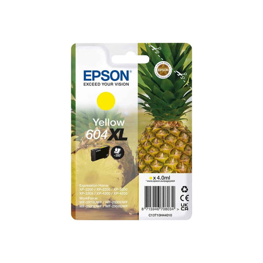 Cartouche d'encre de Marque Epson 604XL Série Ananas (C13T10H44) - Yellow- Format XL-(350pages)