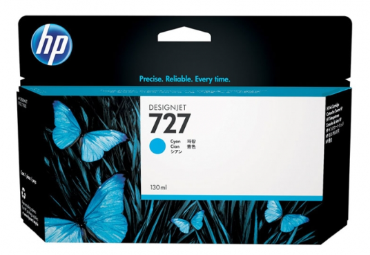 Cartouche Jet d'encre de Marque HP B3P19AE 727 Cyan Haute Capacité (130ml)