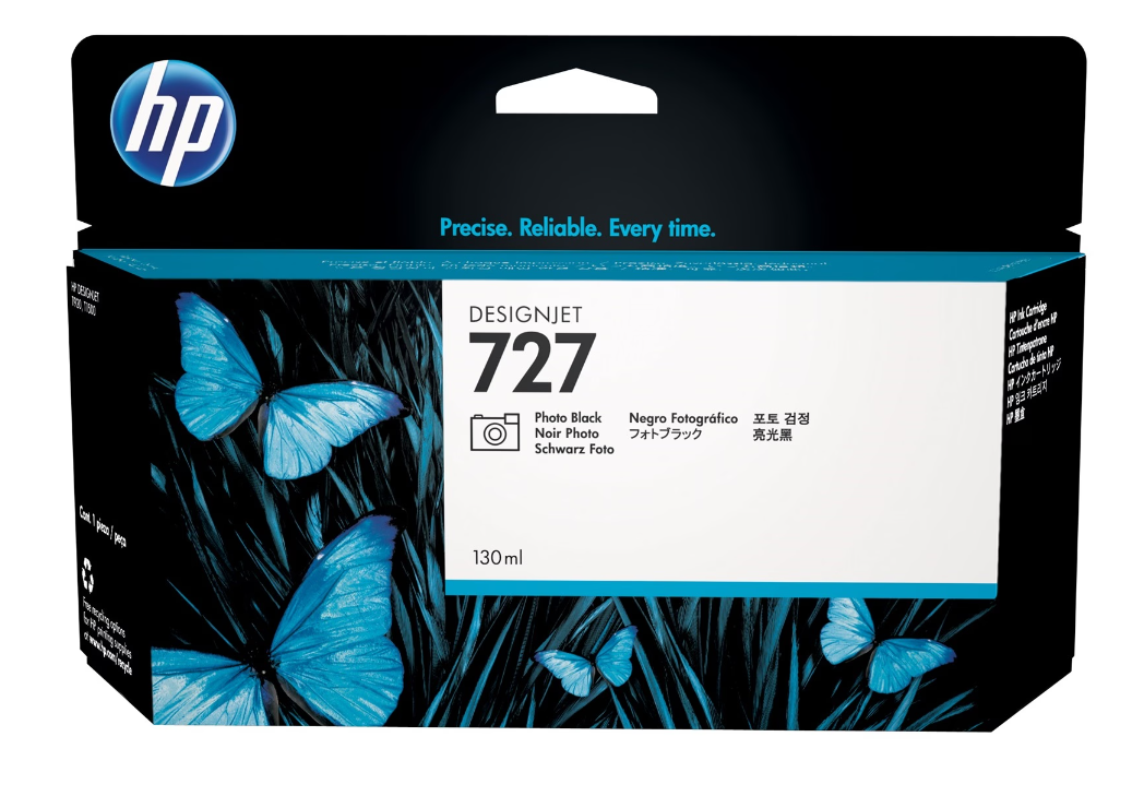 Cartouche Jet d'encre de Marque HP B3P23AE 727 Noir PHOTO Haute Capacité (130ml)