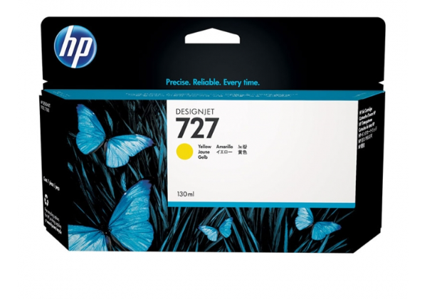 Cartouche Jet d'encre de Marque HP B3P21AE 727 Jaune Haute Capacité (130ml)