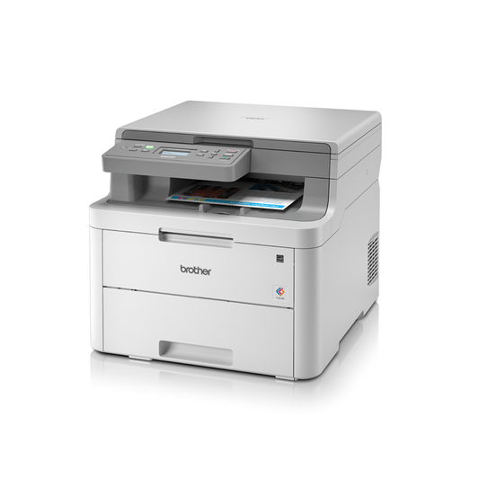 Imprimante multifonction Brother DCP L3510CDW couleur LED Legal (216 x 356 mm) (original) A4/Legal (support)  jusqu'a 24 ppm (copie) - jusqu'a 24 ppm (impression) - 280 feuilles - 33.6 Kbits/s - USB 2.0, LAN, Wi-Fi(n), hàƒà´te USB, NFC