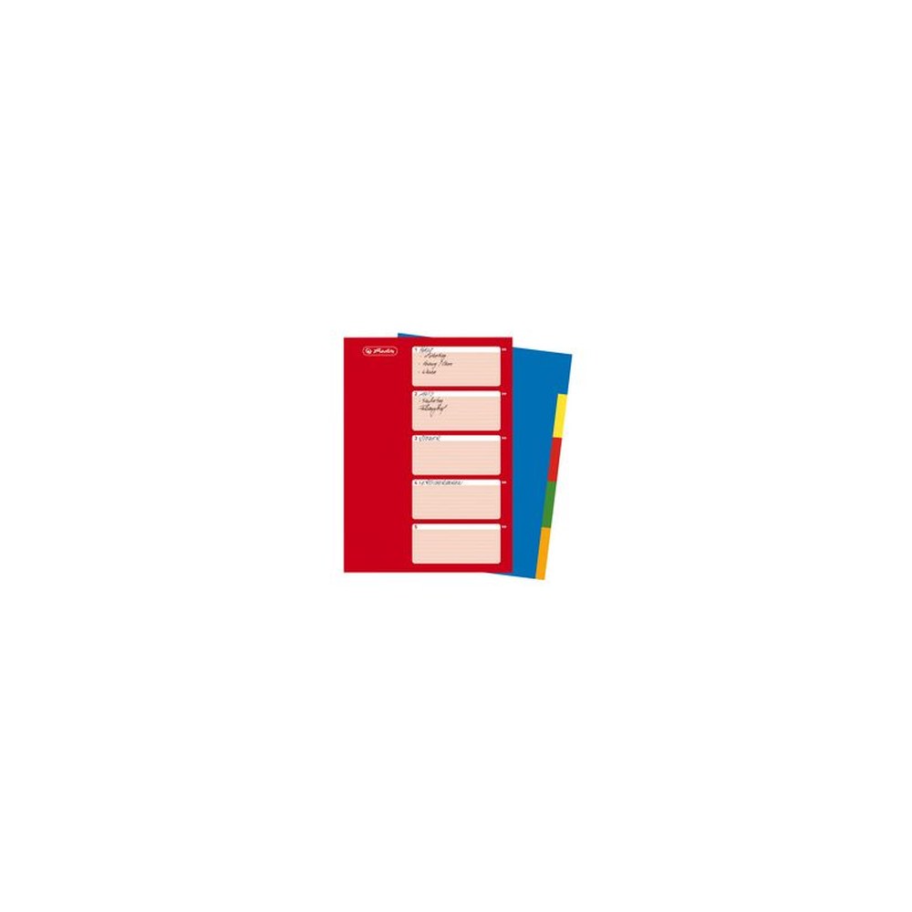 herlitz Intercalaires en plastique, uni, A4, 10 touches