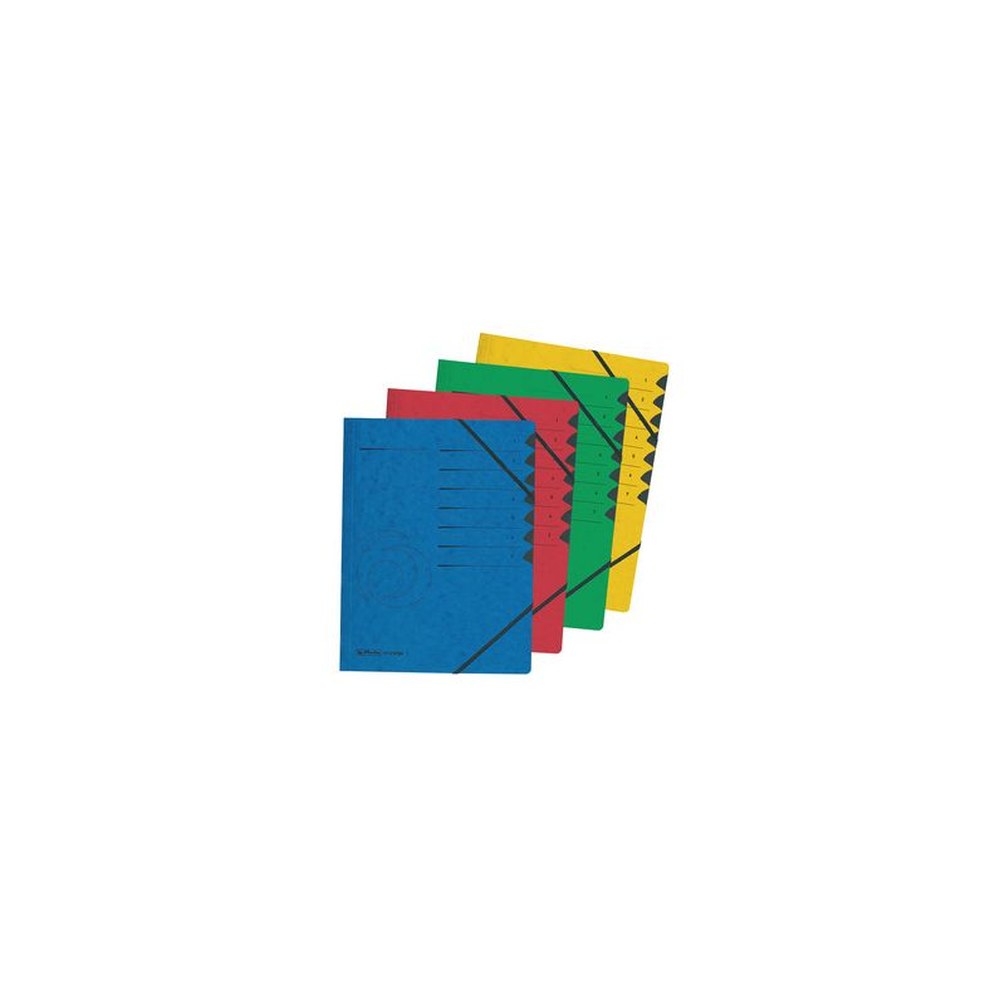 herlitz Trieur easyorga, A4, carton, 7 compartiments, rouge