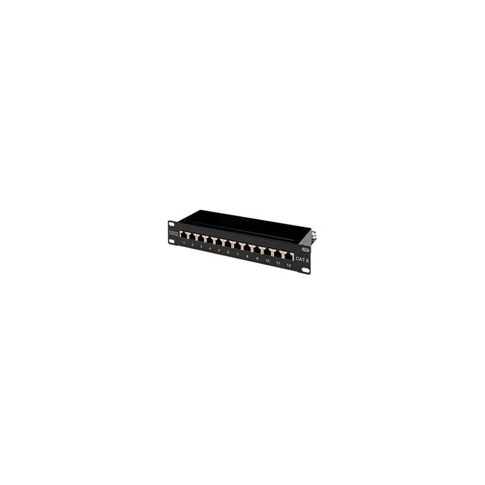 DIGITUS Panneau de brassage Cat.6, classe E, 12 x RJ45, 1U