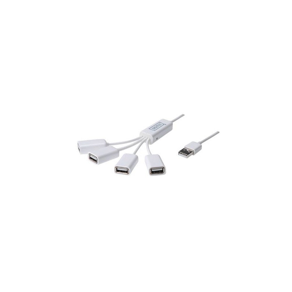 DIGITUS Hub USB 2.0 à câble, 4 ports, blanc