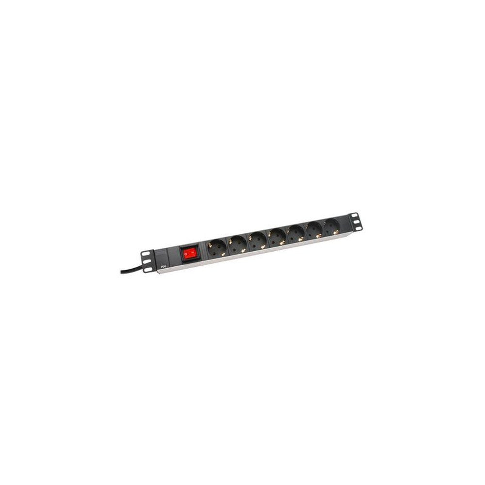 DIGITUS 19" Steckdosenleiste, 7-fach, 1 HE, mit Schalter