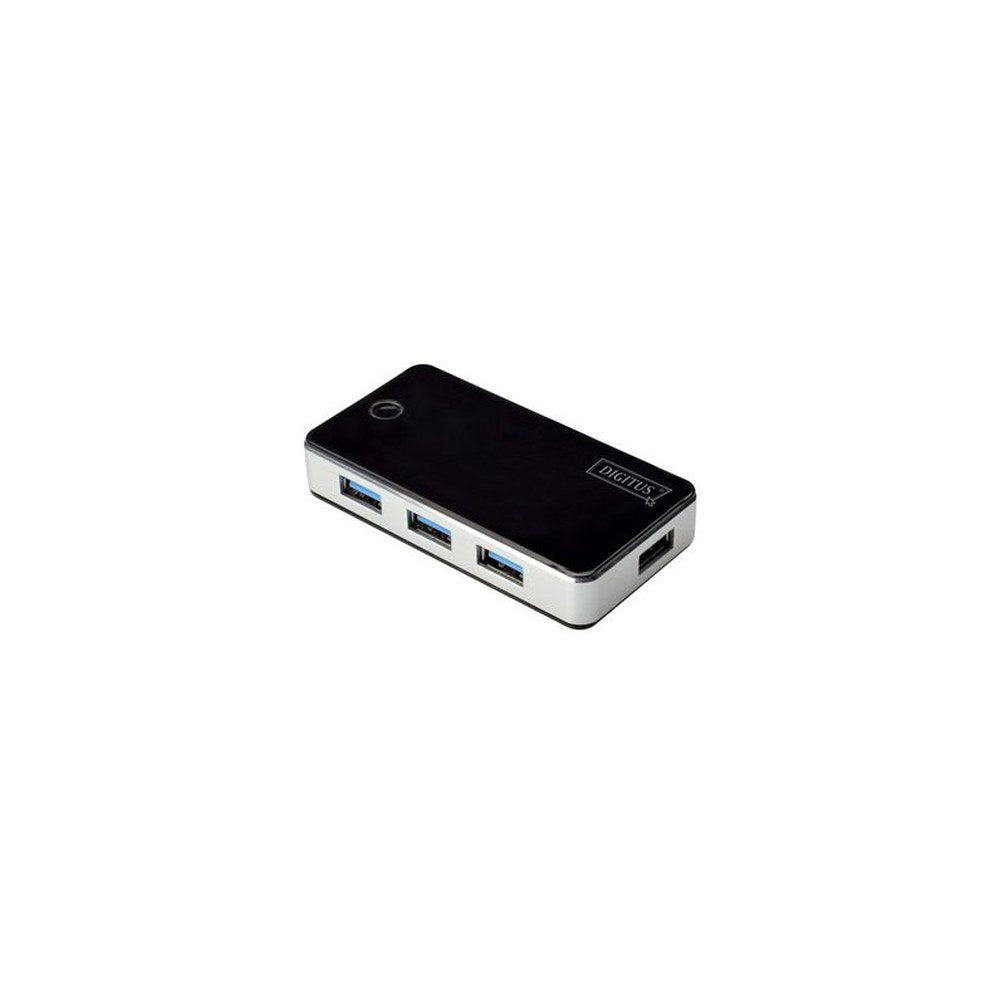 DIGITUS Hub USB 3.0, 4 ports, bloc d'alimentation incl, noir