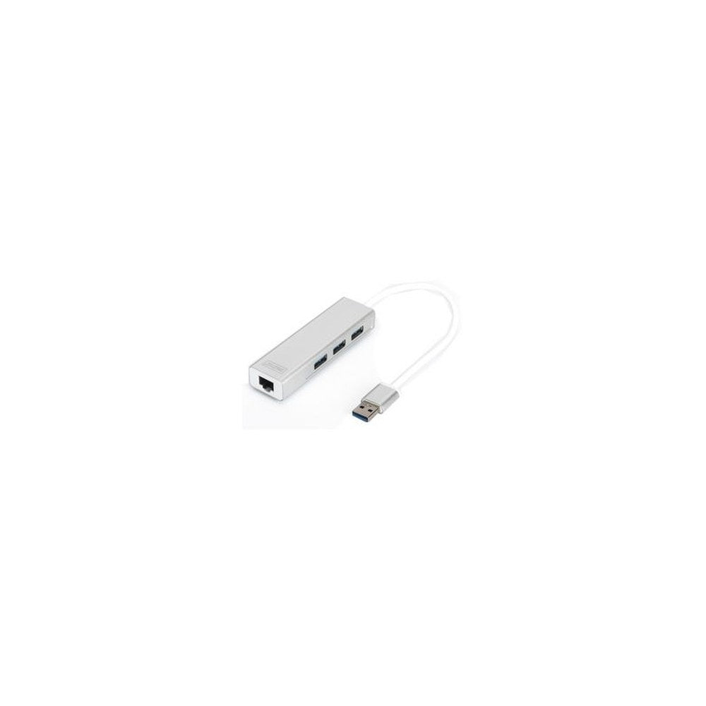 DIGITUS Hub USB 3.0 & adaptateur LAN Gigabit, 3 ports