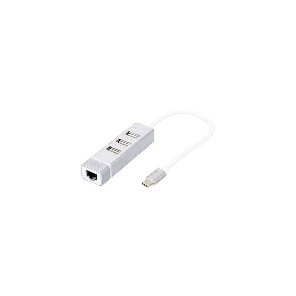 DIGITUS adaptateur USB 2.0 vers Fast Ethernet, 3 ports USB