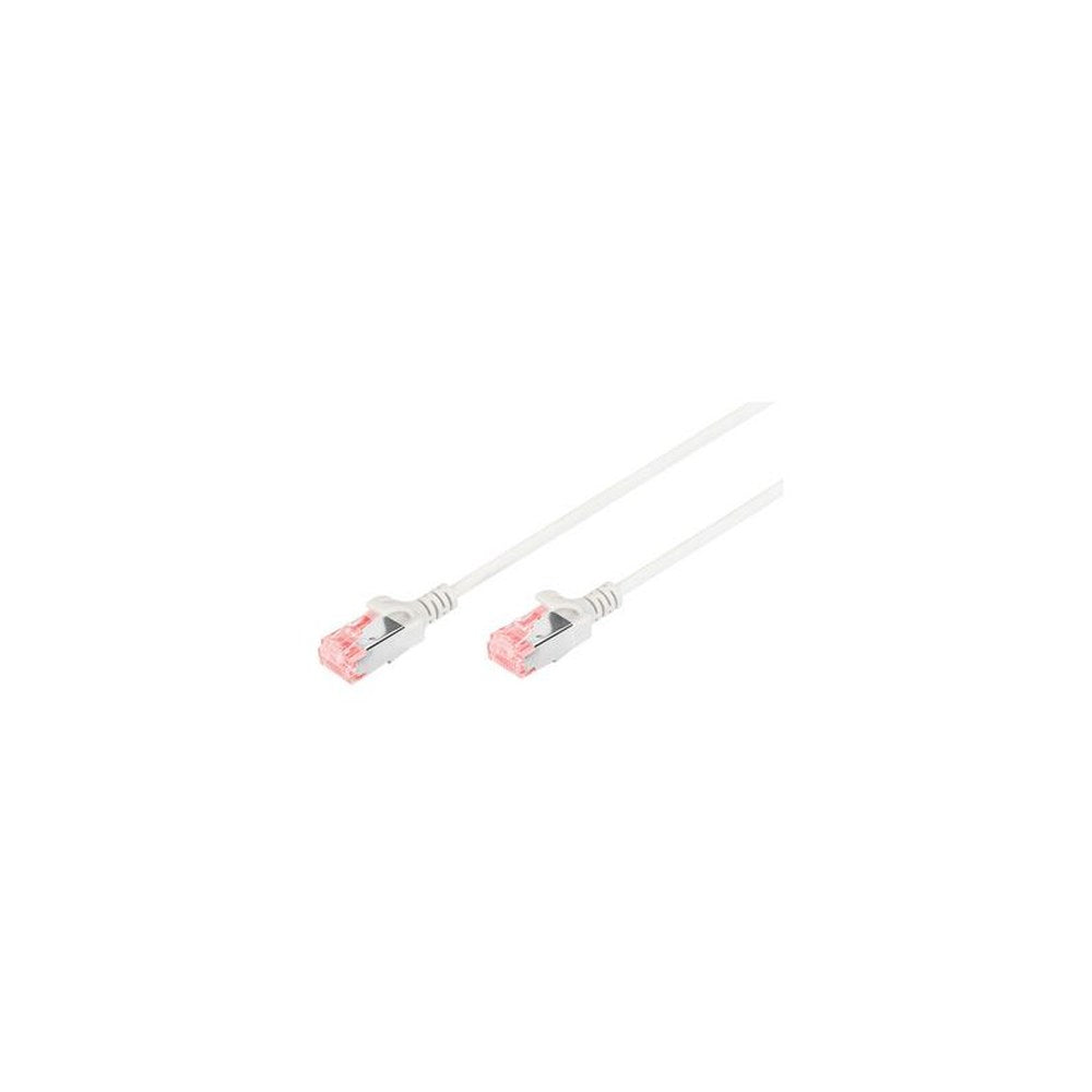 DIGITUS Câble de brassage Slim, Cat.6, U/UTP, 3,0 m, gris