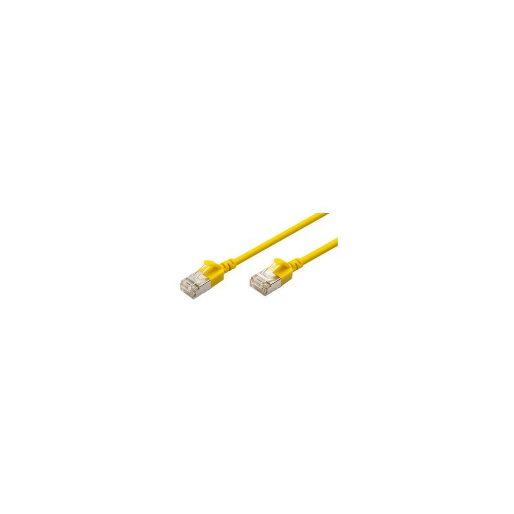 DIGITUS Câble de brassage Slim, cat. 6A, F/FTP, 1,5 m, jaune